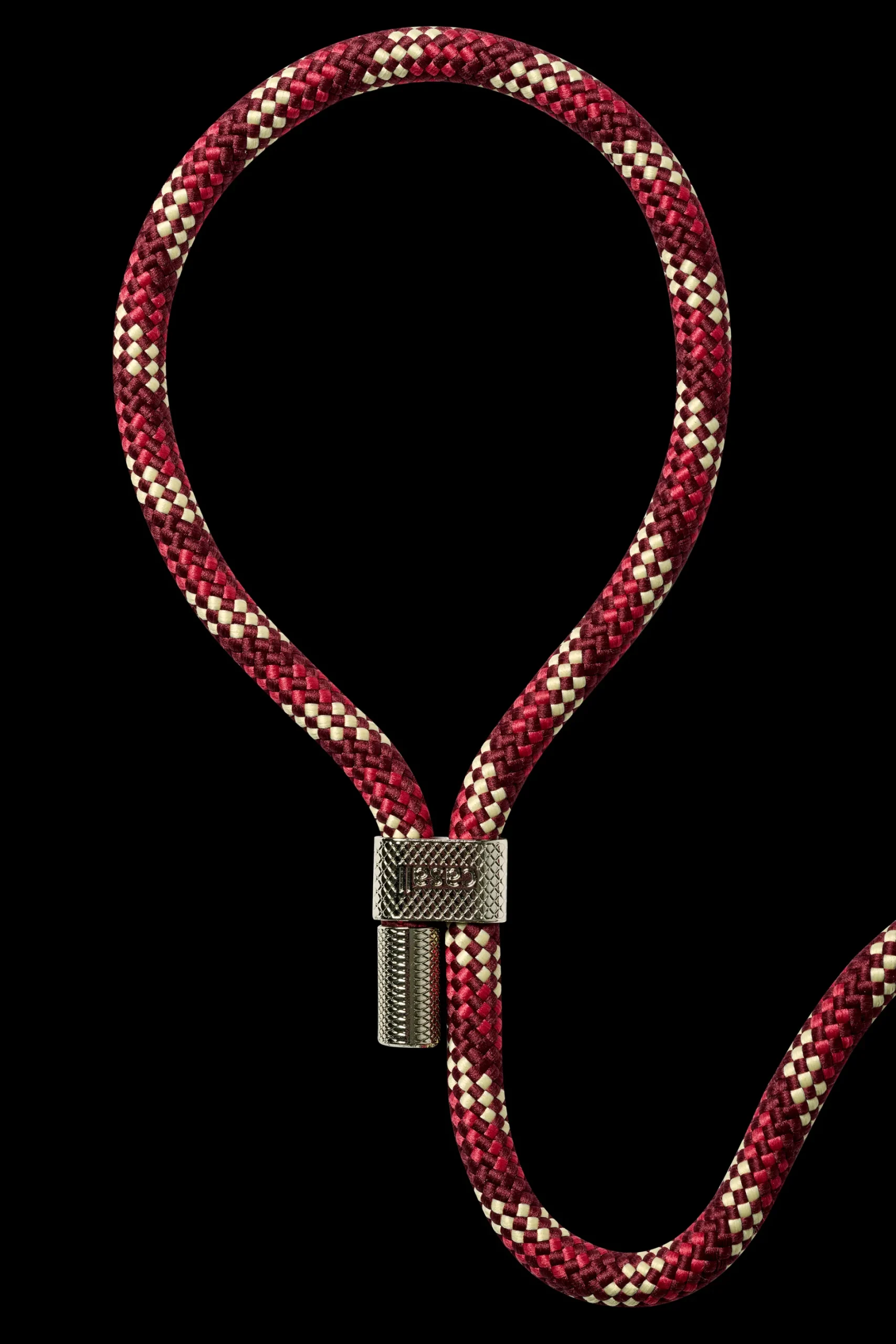 Braided Yoga Carry Strap - Raspberry/Beige