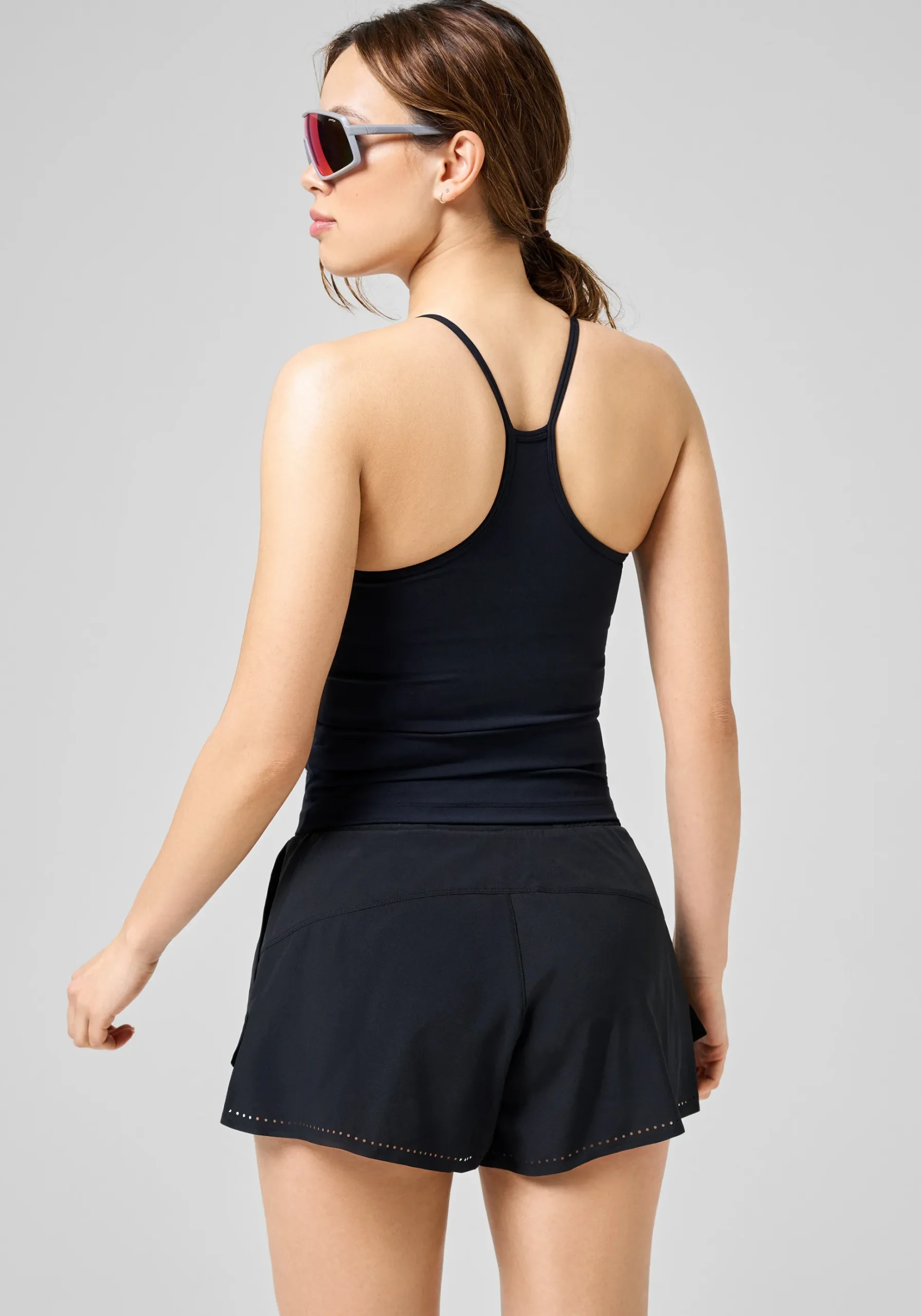 Built-In-Bra Halterneck Tank - Black