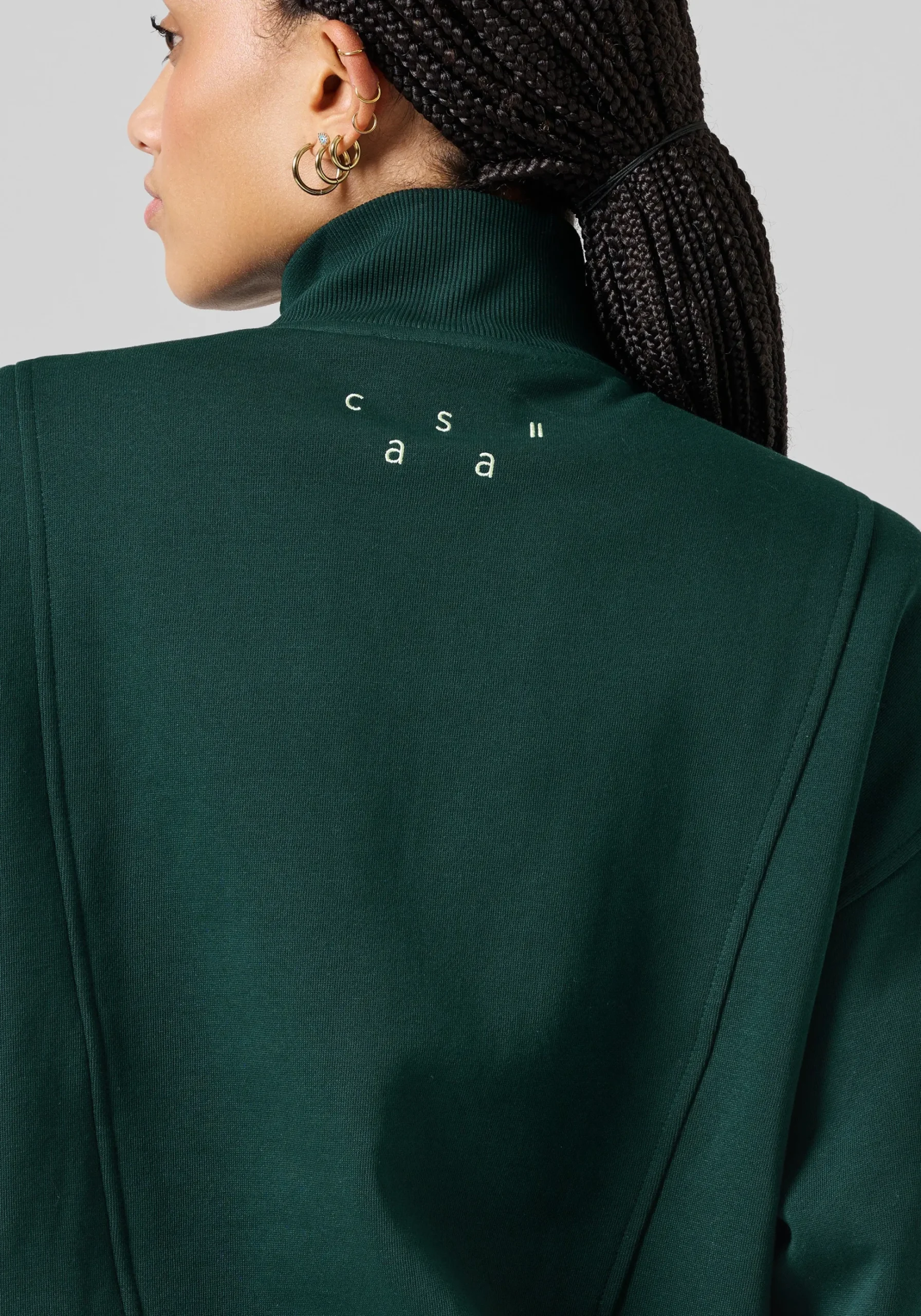 Comfy Full Zip Sweater - Dark Pine