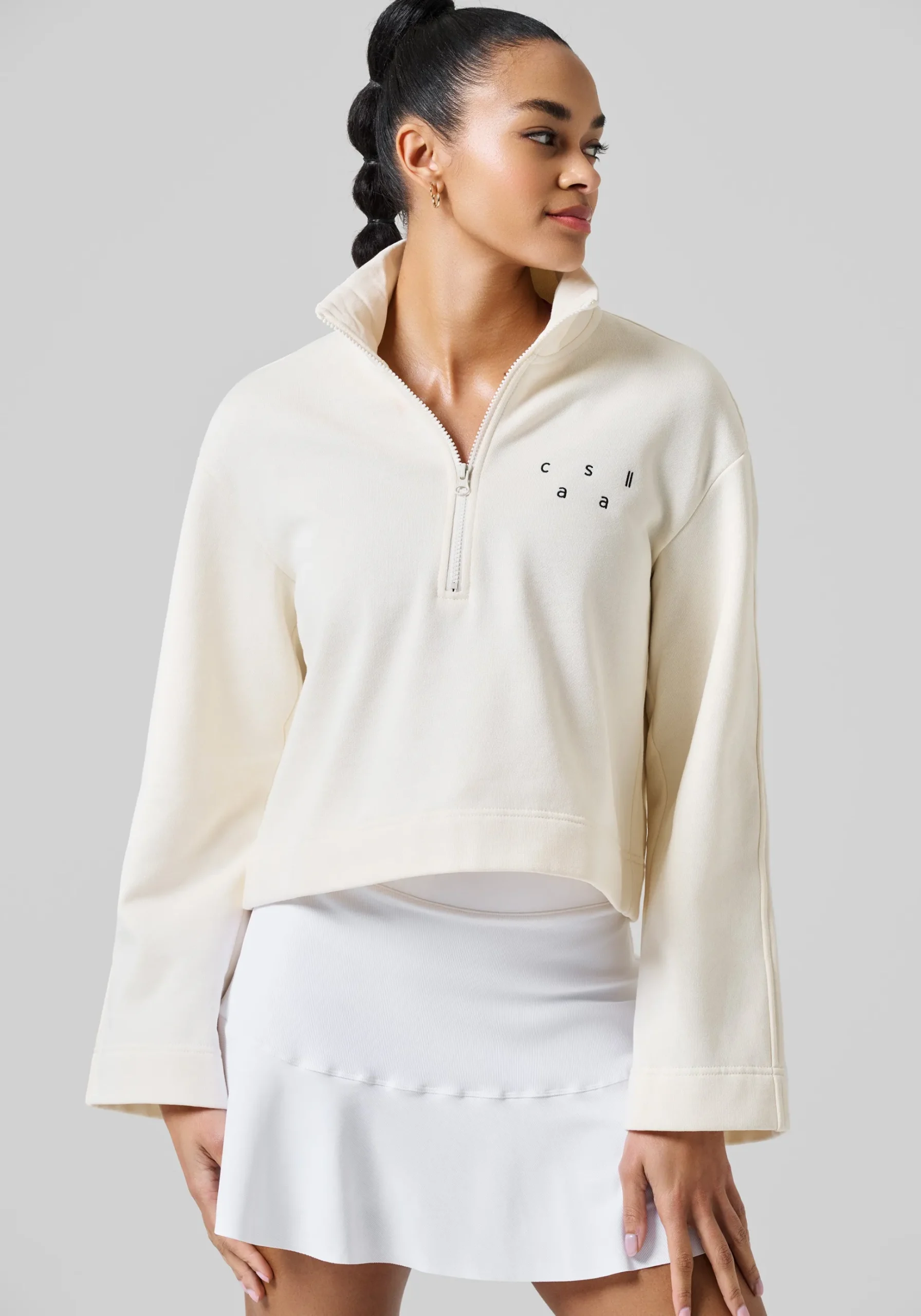 Comfy Half Zip Sweater - Off White