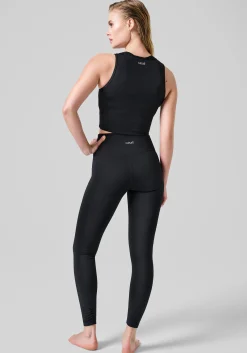 Crease High Waist Tights - Black