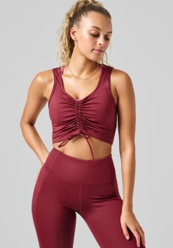 Crease Sleeveless Crop Top - Evening Red