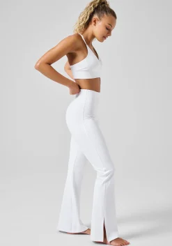Grace Flare Slit Pant - White