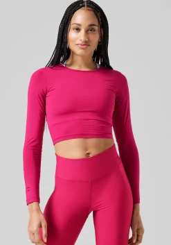Graphic Crop Long Sleeve - Punch Pink