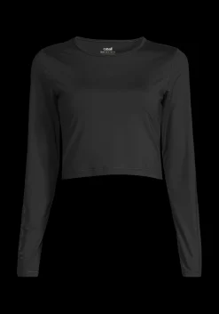 Graphic Crop Long Sleeve - Black