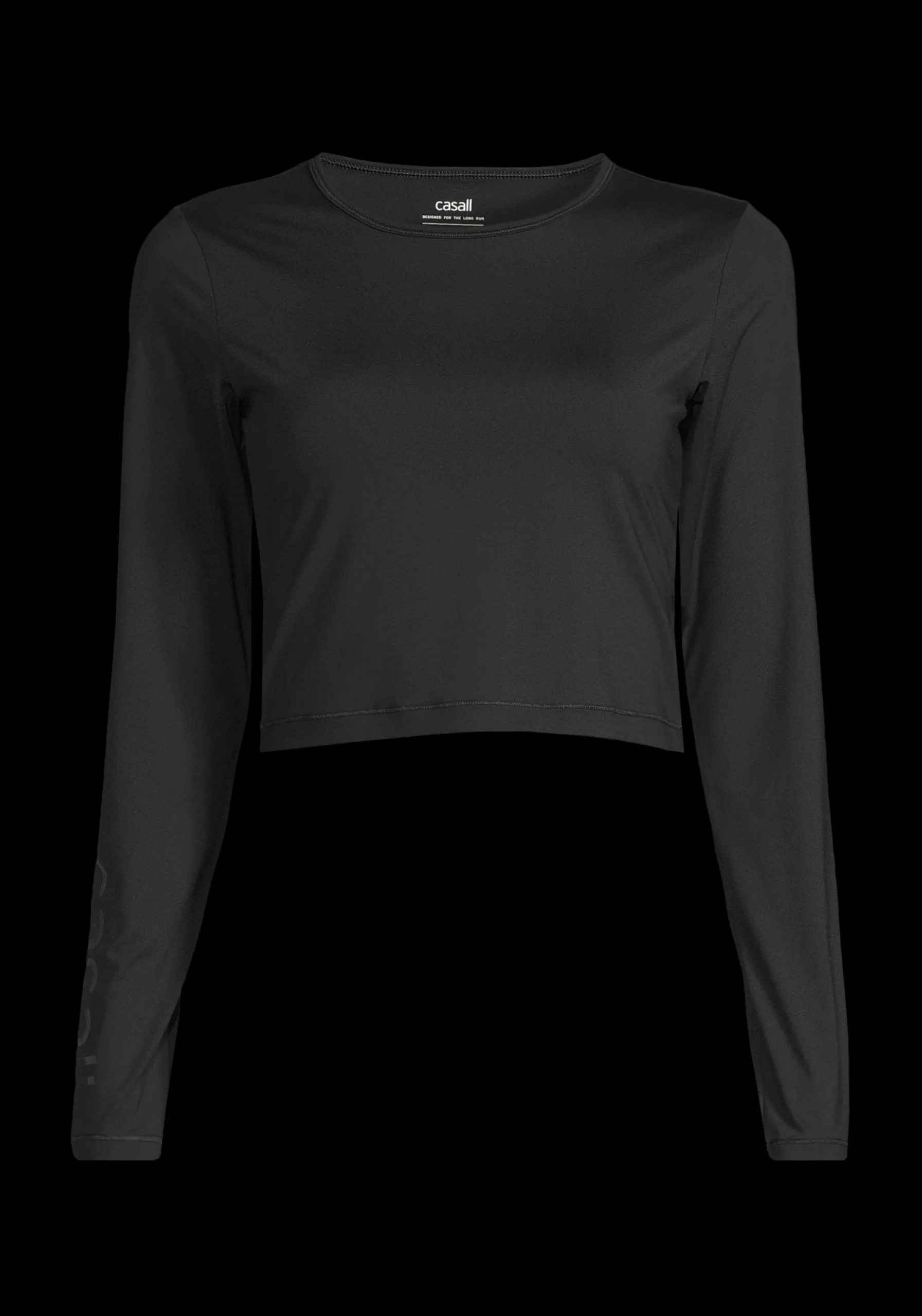 Graphic Crop Long Sleeve - Black