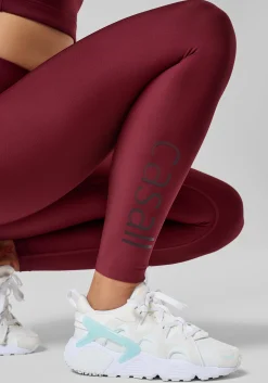 Graphic High Waist Tights - Evening Red