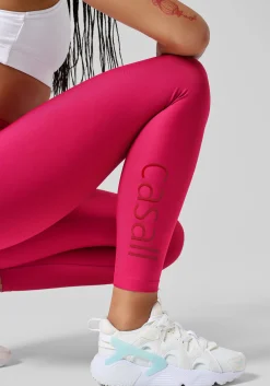 Graphic High Waist Tights - Punch Pink