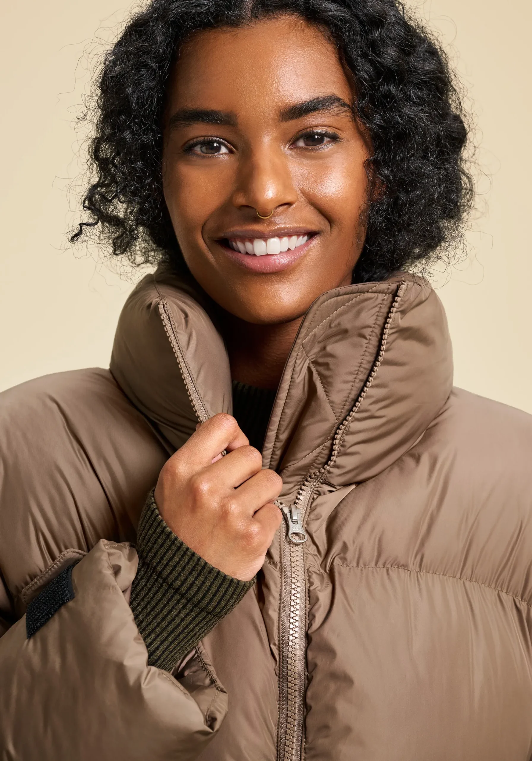 Hero Puffer Jacket - Taupe Brown