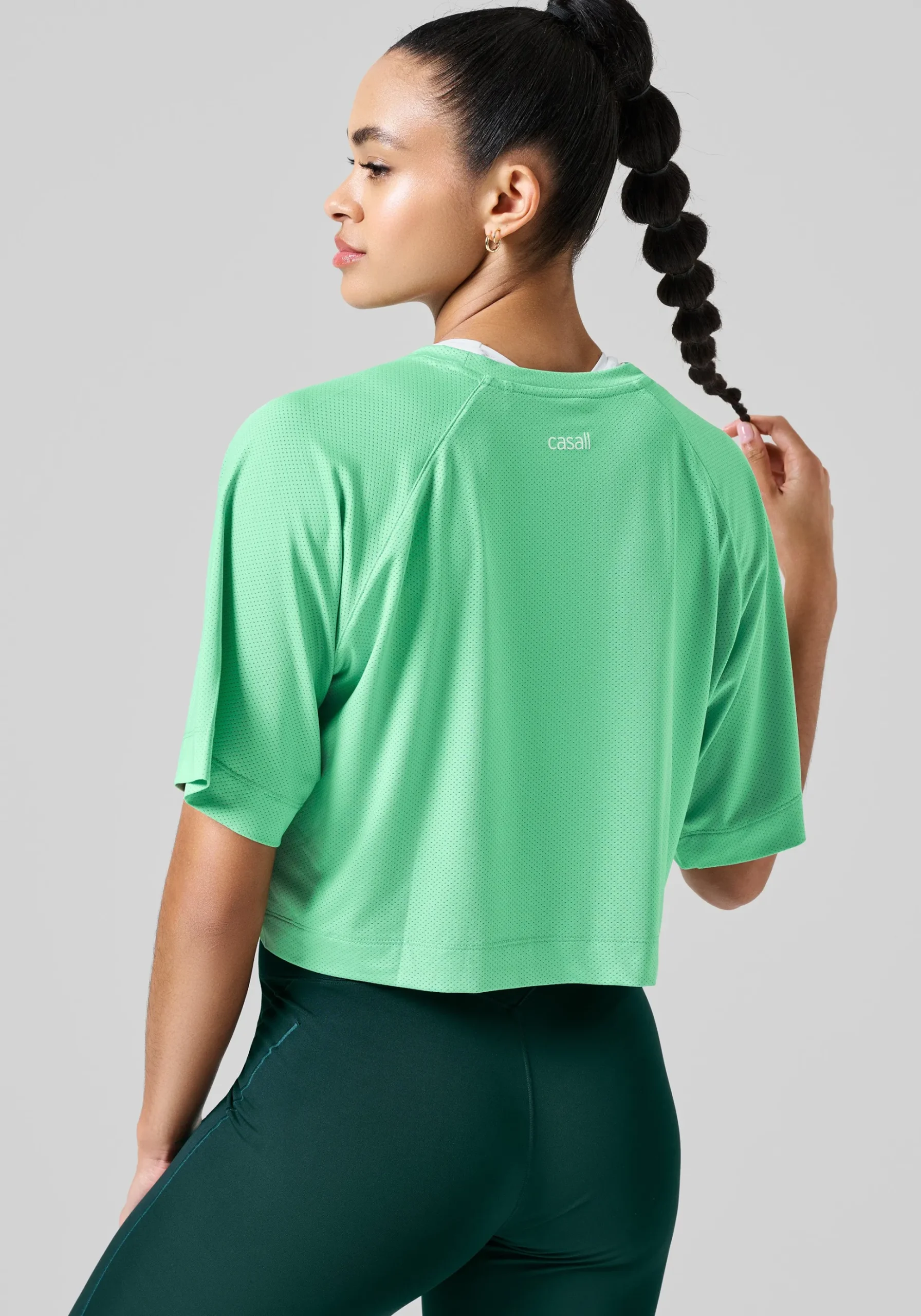 Laser Mesh Crop Tee - Apple Crush
