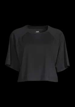 Laser Mesh Crop Tee - Black