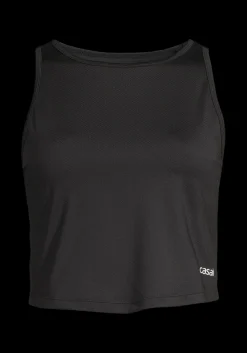 Laser Mesh Crop Top - Black