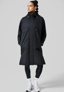 Light Padded Rain Parka - Black