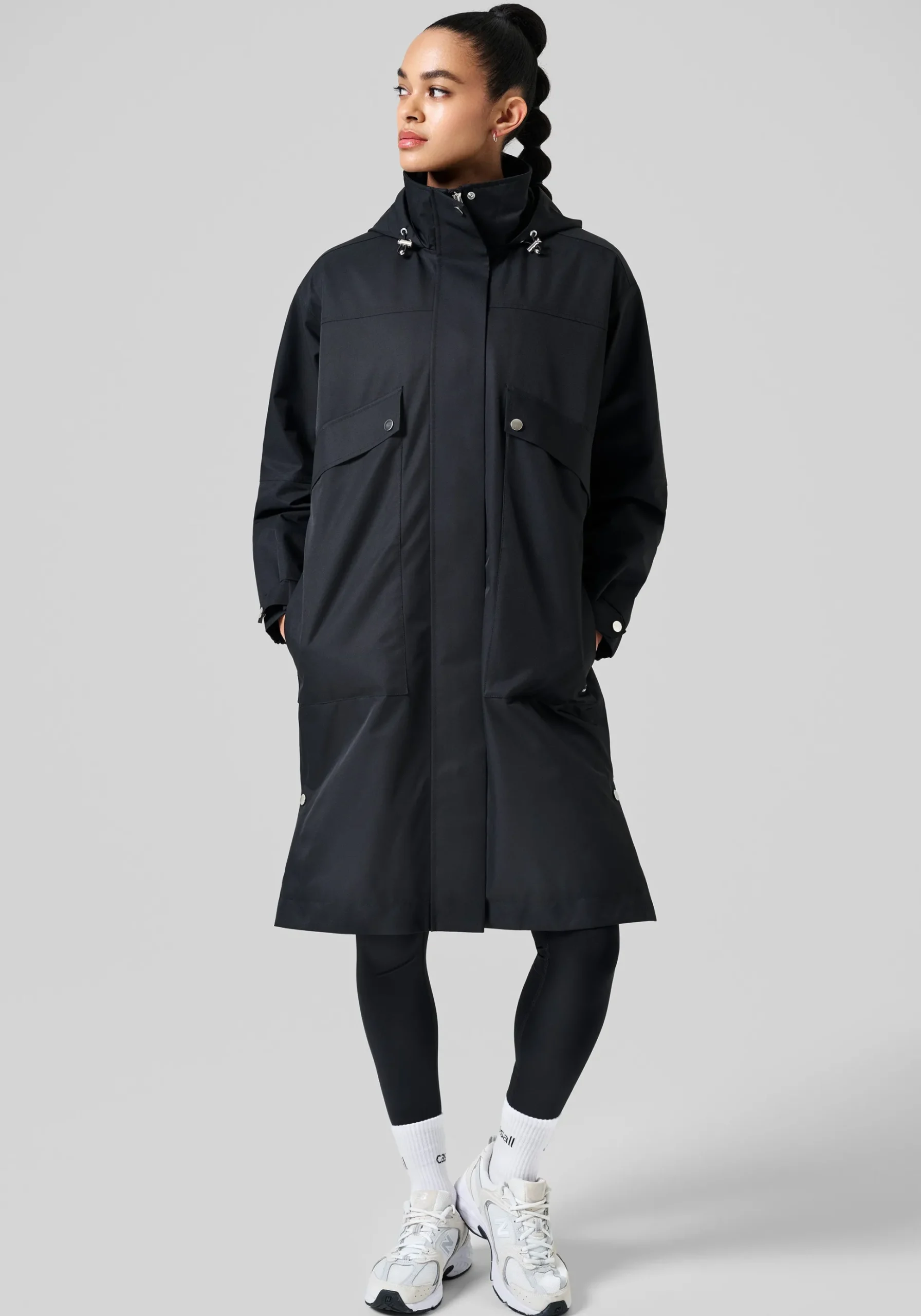 Light Padded Rain Parka - Black