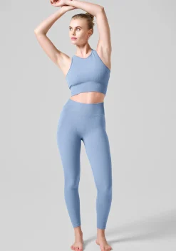 Multi Rib Seamless High Waist Tights - Sense Blue
