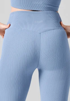 Multi Rib Seamless High Waist Tights - Sense Blue