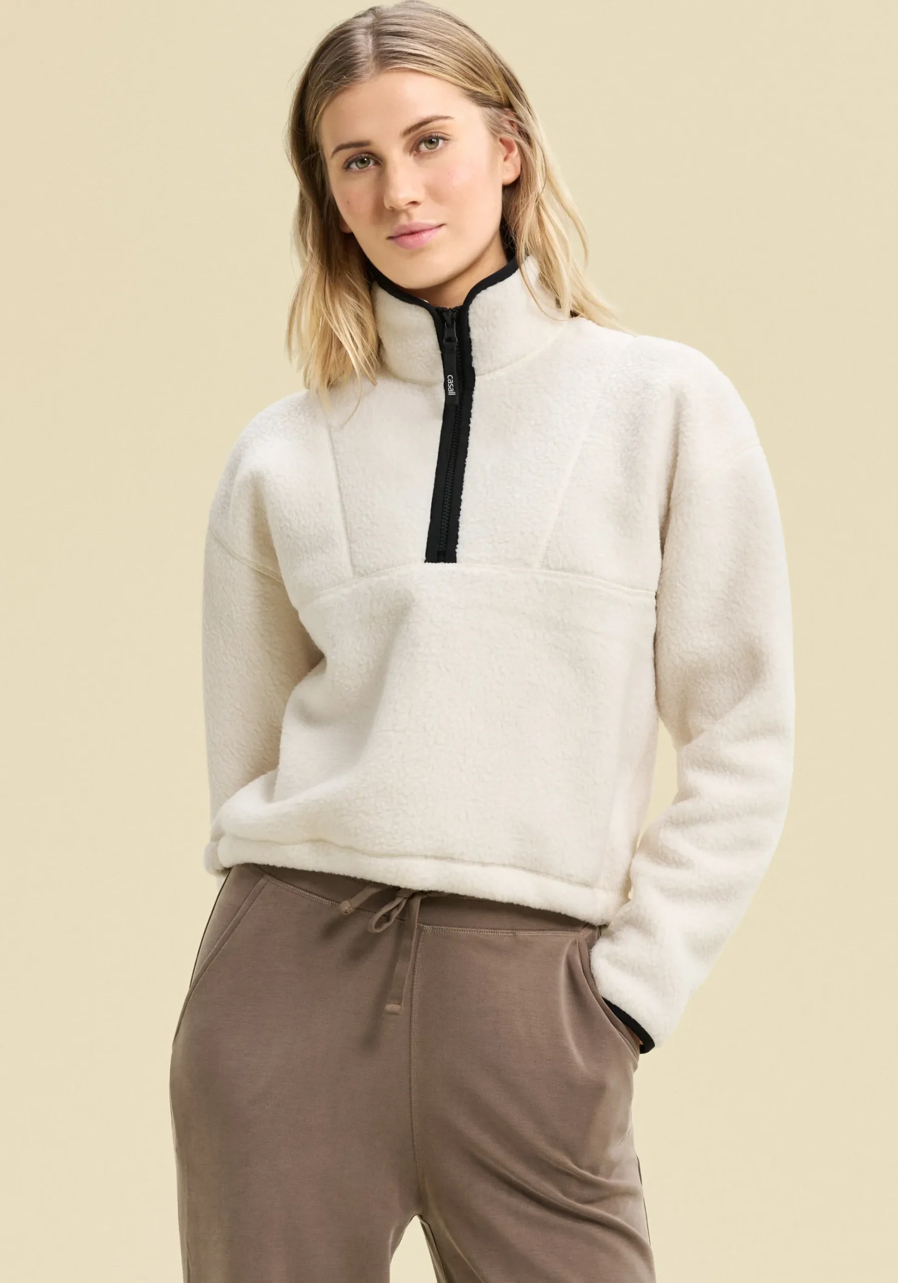 Pile Half Zip - Off White