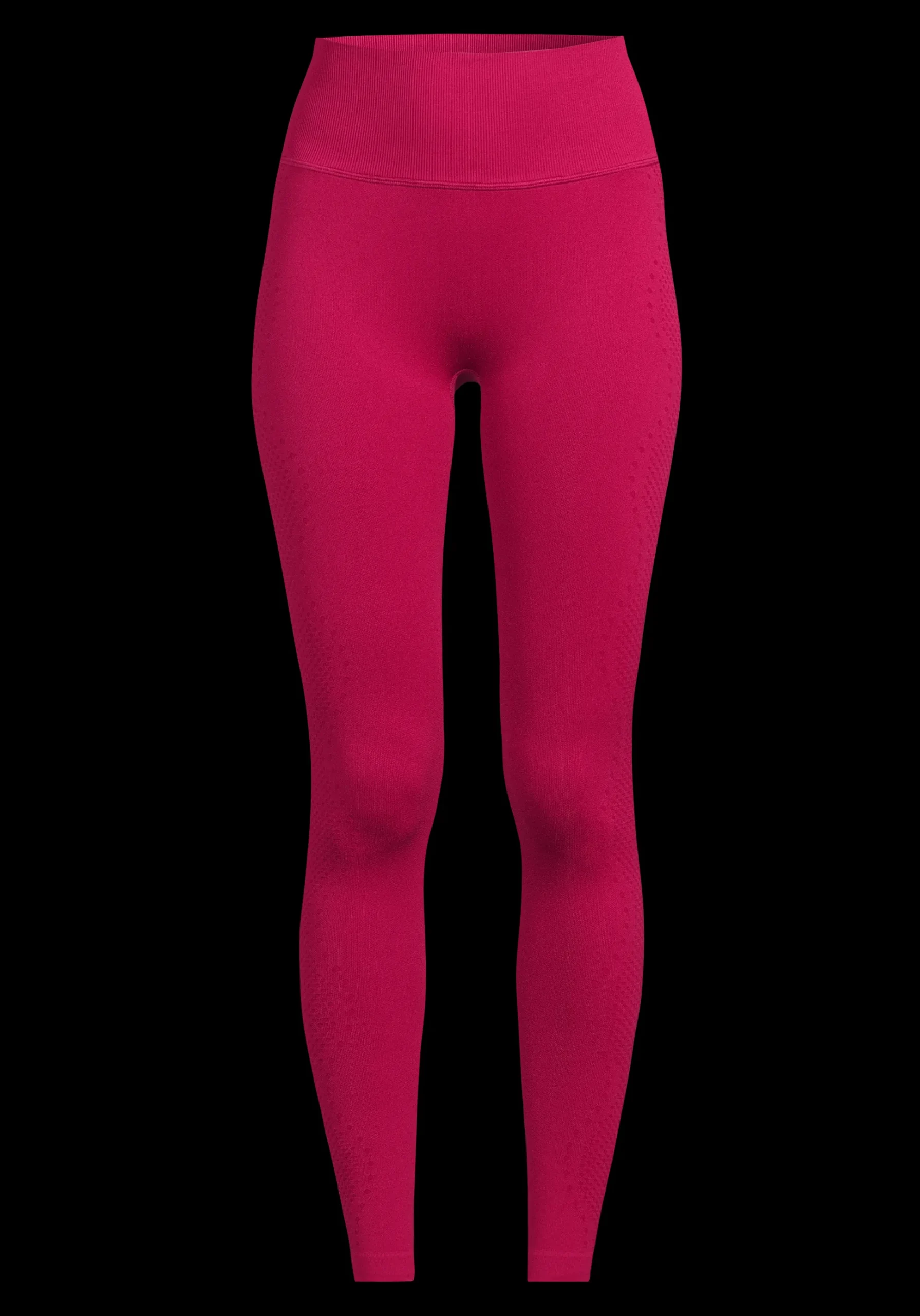 Scallop High Waist Seamless Tights - Punch Pink