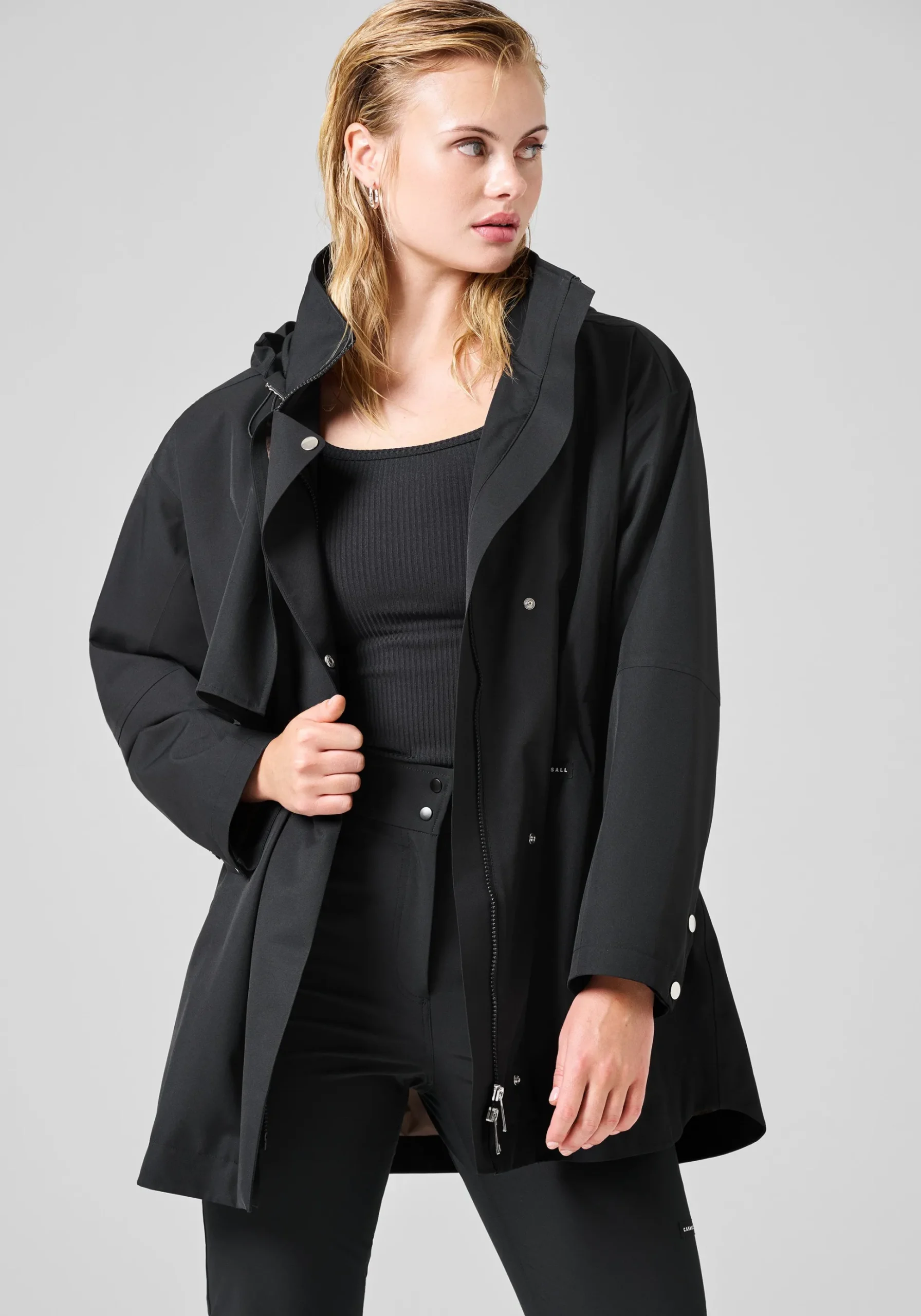 Scandi Trench Rain Coat - Black