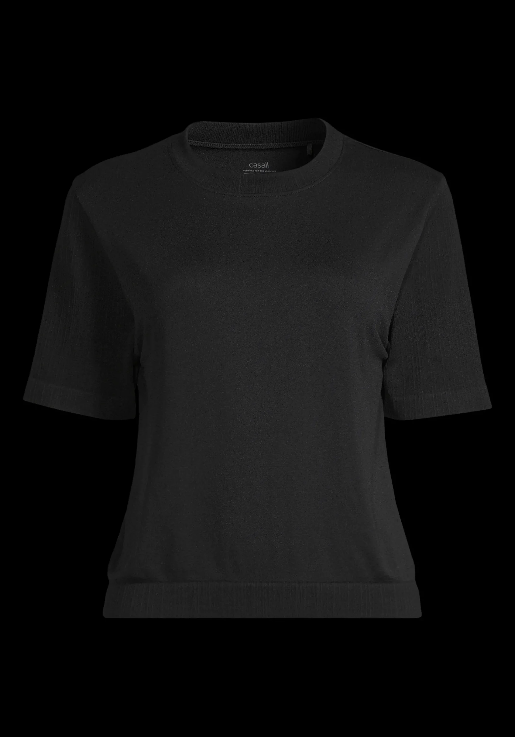 Seamless Rib Sleeve Tee - Black