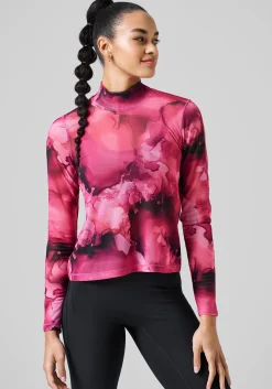 Sheer Mock Neck Longsleeve - Ice Pink