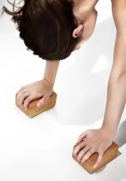 Wood Handstand Block 2pcs - Natural Wood /Black
